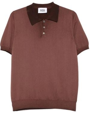 Alpha Studio Button Polo Shirt - Red