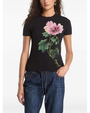 Desigual Floral-Print T-Shirt - Black