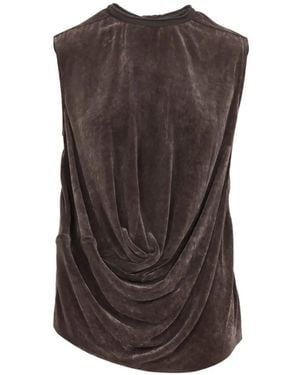 Rick Owens Draped Sleeveless Top - Brown