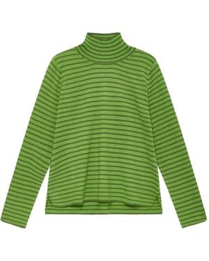 Maliparmi Striped Roll-Neck Top - Green