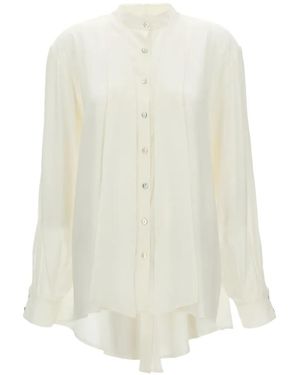 DI.LA3 PARI' Lavallière-Collar Asymmetrical Shirt - White
