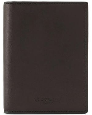 Giorgio Armani Logo-Debossed Bifold Cardholder - Black