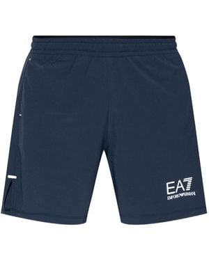EA7 Short À Logo Imprimé - Blue