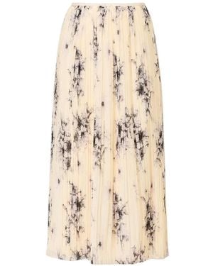Cinq À Sept Delaine Floral-Print Pleated Midi Skirt - Natural