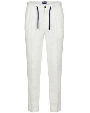Drumohr Drawstring-Waist Linen Trousers - White