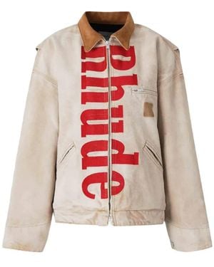 Rhude Zip-Up Logo Bomber Jacket - Red