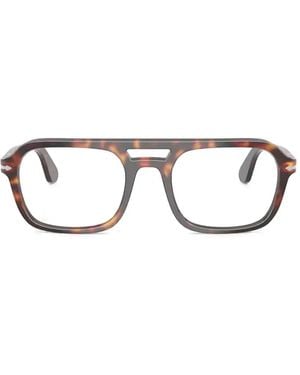 Persol Tortoiseshell-Effect Double-Bridge Glasses - Brown