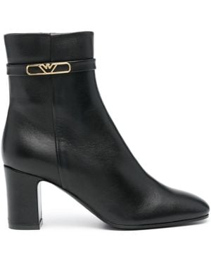 Emporio Armani Leather Boots - Black