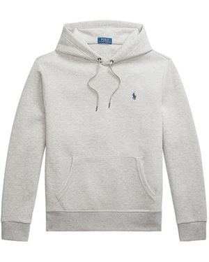 Polo Ralph Lauren Logo-Embroidered Drawstring Hoodie - Grey