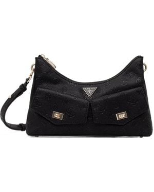 Guess Blake Schultertasche Mit Logo-Prägung - Schwarz