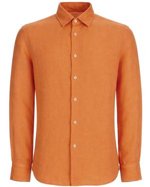 120% Lino Linen Shirt - Orange