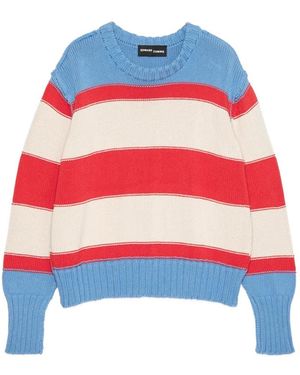Edward Cuming Missed Connection Striped-Pattern Sweater - Red