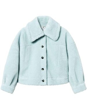 Twin Set Faux Fur Reversible Jacket - Blue