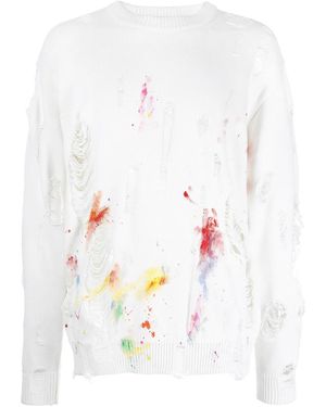 Mostly Heard Rarely Seen Sweatshirt Im Distressed-Look - Weiß