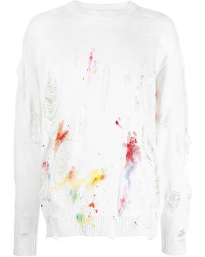Mostly Heard Rarely Seen Sweatshirt Im Distressed-Look - Weiß