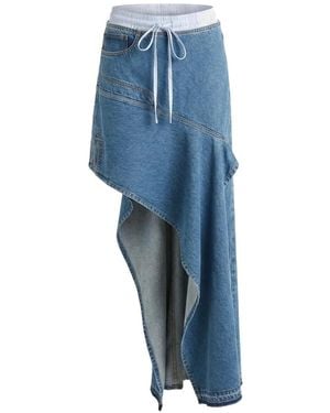 Monse Deconstructed Midi Denim Skirt - Blue