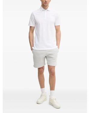 Hackett Logo-Embroidered Short-Sleeve Polo Shirt - White