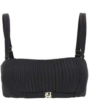 BOSS Double B Pleated Bandeau Bikini Top - Black