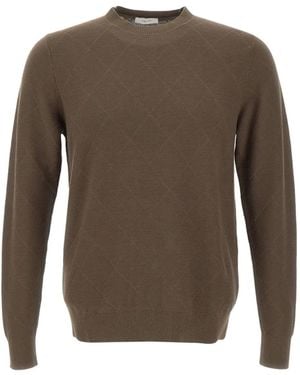 Diktat Diamond-Knit Sweater - Brown
