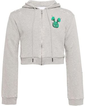 Natasha Zinko グラフィック ジップアップ パーカー - グレー