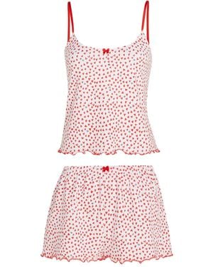Karl Lagerfeld K/Heart Pyjama Shorts Set - Pink