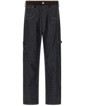 Junya Watanabe X Levi's Suede-Insert Jeans - Blue