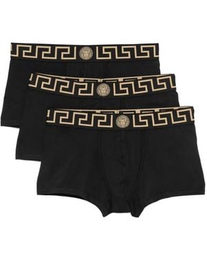 Versace Greca Medusa Boxers (Set Of Three) - Black