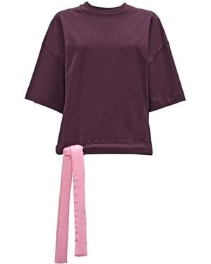 JW Anderson ストラップ クロップド Tシャツ - パープル
