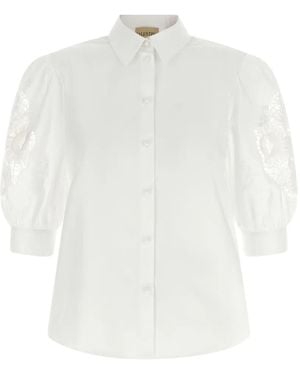 Valentino Garavani Macramé-Embroidered Puff-Sleeve Shirt - White