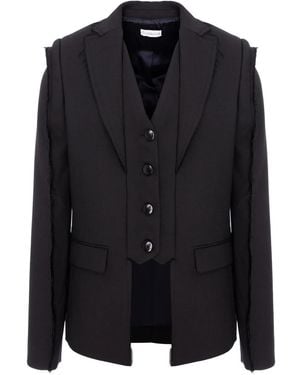 CuAnna Hilda Frayed Blazer - Black