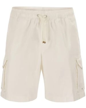 Brunello Cucinelli Bermudas Cargo Con Cordones - Blanco