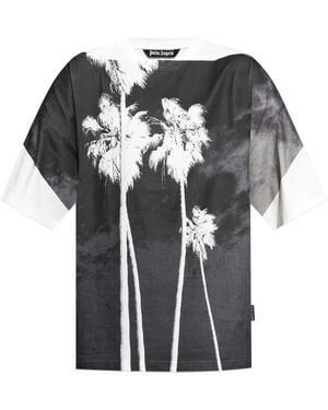 Palm Angels Palm-tree print T-shirt - Negro