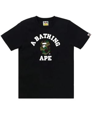 A Bathing Ape Camo University Graphic-Print T-Shirt - Black
