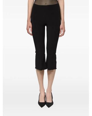 Atu Body Couture Ruffled-Hem Capri Trousers - Black