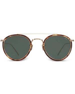 Eyevan 7285 Tortoiseshell-Effect Round-Frame Sunglasses - Green