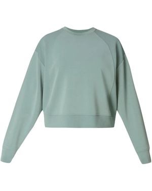 Sweaty Betty Ribbed-Panel Raglan-Sleeve Sweatshirt - Green