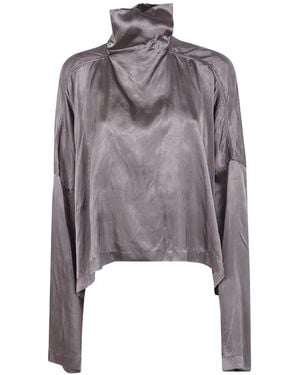 Rick Owens High-Neck Blouse - Gray