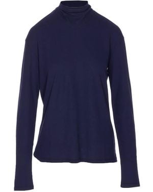 Lemaire Long-Sleeve Top With Scarf Detail - Blue