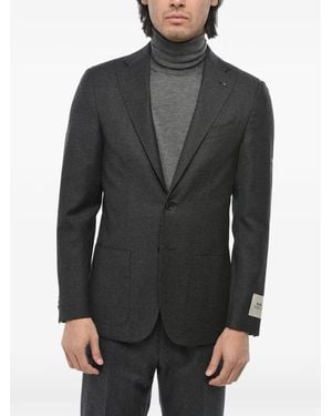 Corneliani Blazer À Revers Crantés - Gris