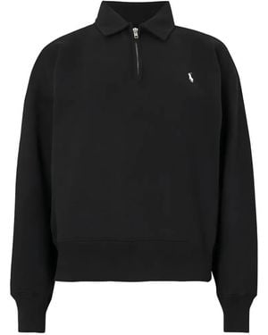 Polo Ralph Lauren Pony Motif Half-Zip Sweater - Black