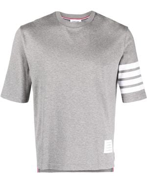 Thom Browne T-Shirt Mit Streifen - Grau