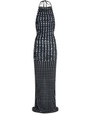 Patou Halterneck Polka Dot Maxi Dress - White