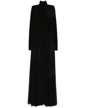 Norma Kamali Long-sleeve Pleated Dress - Black