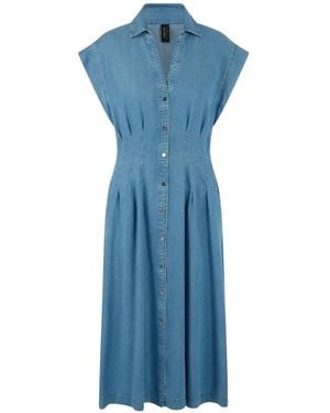 Marc Cain Pleated Midi Dress - Blue