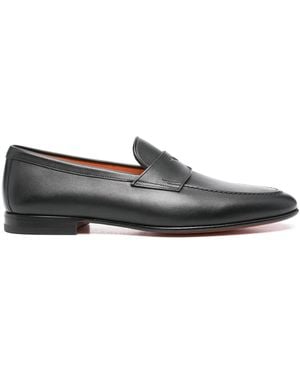 Santoni レザーローファー - グレー