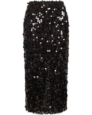 Blanca Vita Jupe Mi-Longue À Sequins - Noir