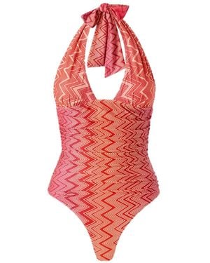 Missoni ジグザグ ワンピース水着 - レッド