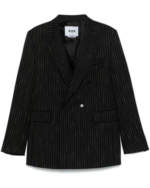 MSGM Pinstriped Blazer - Black