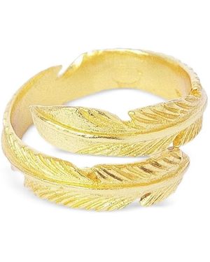 Ottoman Hands Anillo Cruzado Con Plumas - Metálico