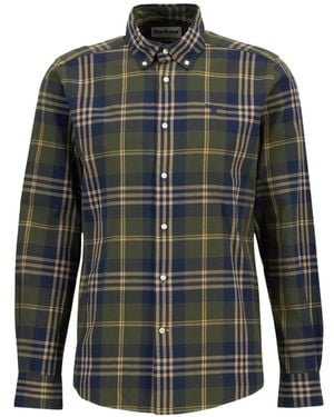 Barbour Edgar Tartan-Print Button-Down Shirt - Gray